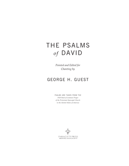 THE PSALMS of DAVID