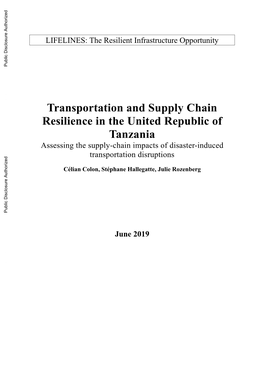 Transportation and Supply Chain Resilience in the United Republic Of