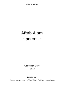 Aftab Alam - Poems