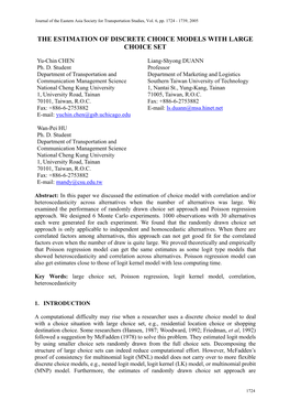 The Estimation of Discrete Choice Models with Large Choice Set