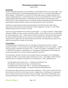 Measuring Calculator Current Richard J