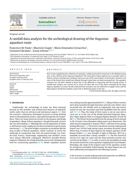 A Rainfall Data Analysis for the Archeological Drawing of the Augustan