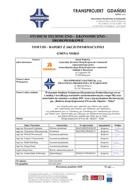 Studium Techniczno – Ekonomiczno - Środowiskowe