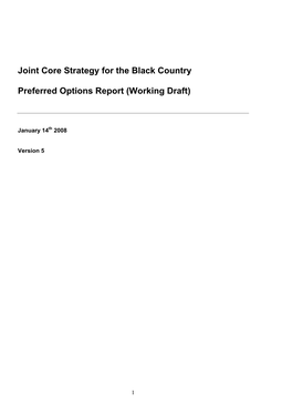 Joint Core Strategy for the Black Country
