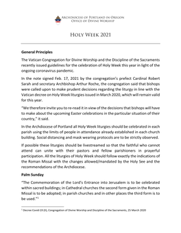 Holy Week 2021