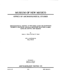 Museum of New Mexico Office of Archaeological Studies