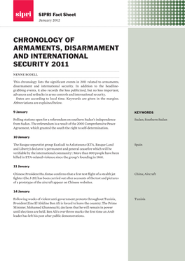 Chronology of Armaments, Disarmament and International Security 2011 Nenne Bodell