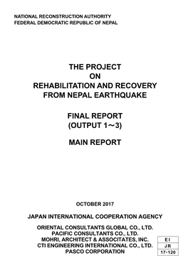 The Project on Rehabilitation and Recovery from Nepal Earthquake