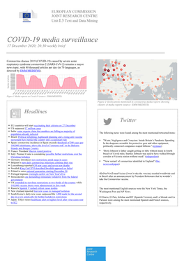 COVID-19 Media Surveillance 17 December 2020; 20:30 Weekly Brief