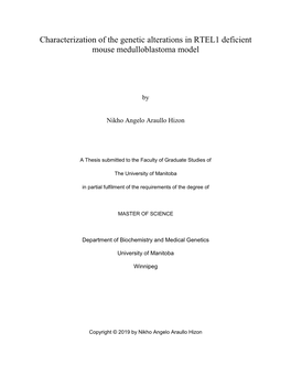 Characterization of the Genetic Alterations in RTEL1 Deficient Mouse Medulloblastoma Model