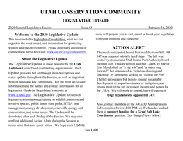 Utah Conservation Community Legislative Update