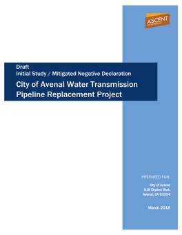 City of Avenal Water Transmission Pipeline Replacement Project