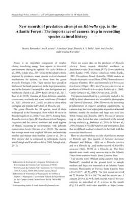 New Records of Predation Attempt on Rhinella Spp. in the Atlantic Forest: the Importance of Camera Trap in Recording Species Natural History