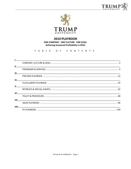 Trump University Playbook