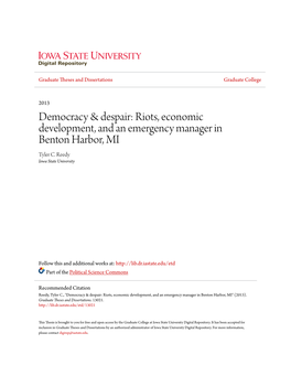 Democracy & Despair: Riots, Economic Development, and An