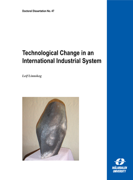 Technological Change in an International Industrial System Technological Change in an International Industrial System