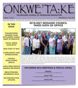2018-2021 Mohawk Council Takes Oath of Office