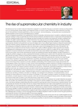 The Rise of Supramolecular Chemistry in Industry