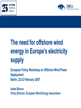 Why Offshore Wind Energy?