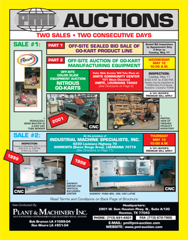 Auctions Two Sales • Two Consecutive Days