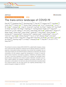 The Trans-Omics Landscape of COVID-19