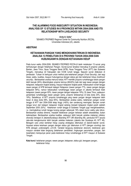 98-111 the Alarming Food Insecurity Avita A. Usfar