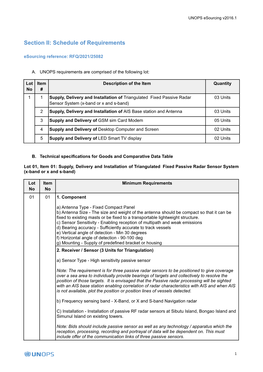 RFQ Section II Schedule of Requirements Rev1