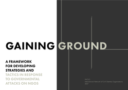 Gaining Ground: a Framework for Developing Strategies and Tactics