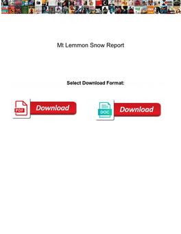 Mt Lemmon Snow Report