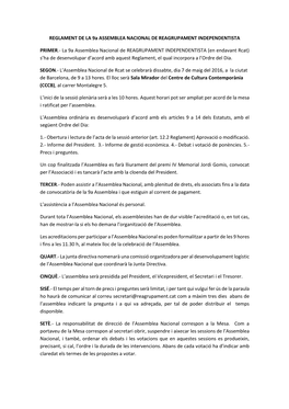 REGLAMENT DE LA 9A ASSEMBLEA NACIONAL DE REAGRUPAMENT INDEPENDENTISTA