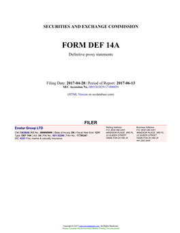 Enstar Group LTD Form DEF 14A Filed 2017-04-28