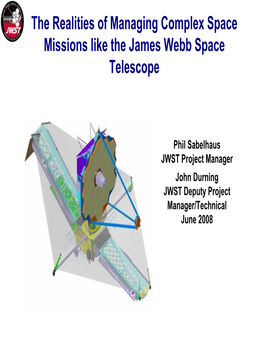 Currently the James Webb Space Telescope (JWST) Project Manager • Graduated from the University of Maryland in 1978