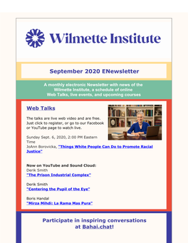 September 2020 Enewsletter