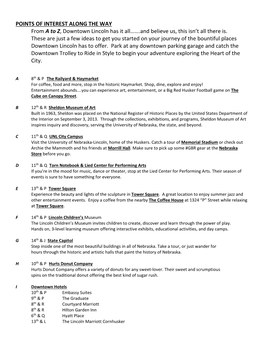 Points of Interest Along the Downtown Trolley Route