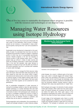 Managing Water Resources Using Isotope Hydrology