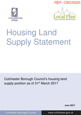 Housing Land Supply Statement