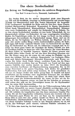 Das Obere Stooberbachtal Ein Beitrag Zur Siedlungsgeschichte Des Mittleren Burgenlandes Von Karl Semmelweis, Eisenstadt, Landesarchir I