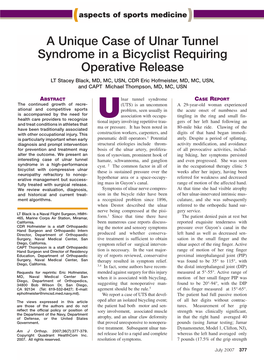 A Unique Case of Ulnar Tunnel Syndrome in a Bicyclist Requiring