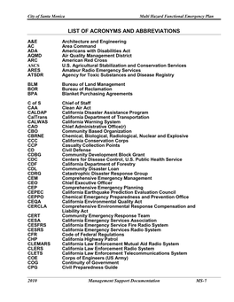 List of Acronyms and Abbreviations