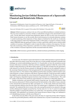 Monitoring Jovian Orbital Resonances of a Spacecraft: Classical and Relativistic Effects