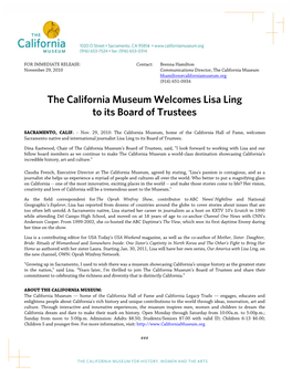 The California Museum Welcomes Lisa Ling to Its Board of Trustees