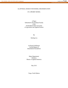 Ds-Optimal Design for Model Discrimination in a Probit Model