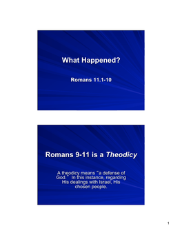 Romans 9-11 Is a Theodicy