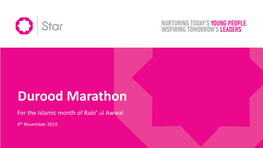 Durood Marathon for the Islamic Month of Rabi’ Ul Awwal