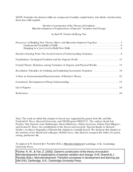 Darwin's Construction of the Theory of Evolution