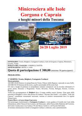 Isole Di Gorgona E Capraia 3 Gg 2019