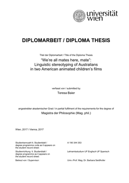 Diplomarbeit / Diploma Thesis