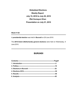 Burundi on 28 June 2010