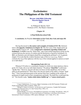 Ecclesiastes: the Philippians of the Old Testament