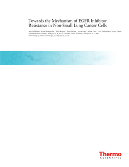 Towards the Mechanism of EGFR Inhibitor Resistance in Non-Small Lung Cancer Cells